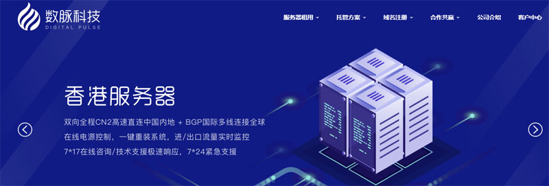 #特价服务器#数脉科技：香港独立服务器 5 折优惠，CN2+BGP 线路大陆直连，速度优秀