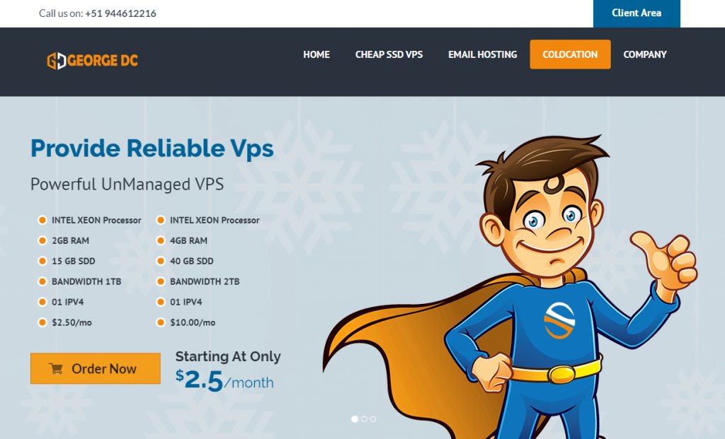 GeorgeDatacenter：$5/月/1GB 内存/25GB SSD 空间/不限流量/1Gbps 端口/VMWARE/洛杉矶