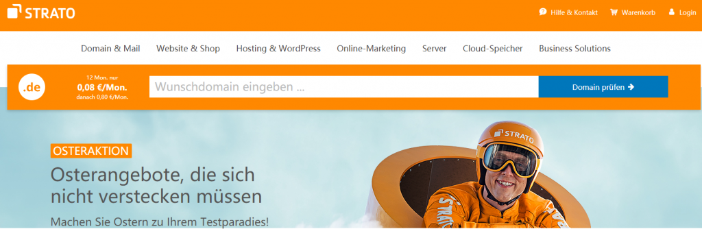 STRATO：€1/月/512MB 内存/10GB SSD 空间/不限流量/100Mbps 端口/KVM/德国