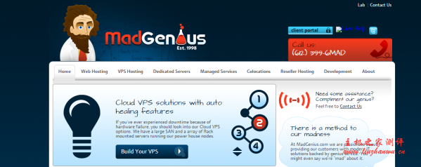 madgenius：$4.95/月/512MB 内存/20GB SSD 空间/3TB 流量/1Gbps 端口/KVM/芝加哥