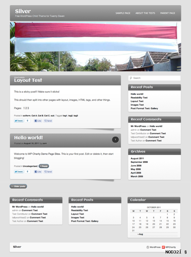 silver Silver Twenty Eleven Child Theme for WordPress