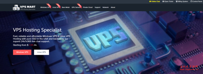 vps-mart：$28.75/年/2 核/2GB 内存/60GB SSD 空间/不限流量/50Mbps-200Mbps 端口/KVM/达拉斯