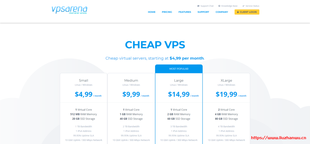 VPSArena：$29.94/年/512MB 内存/20GB SSD 空间/1TB 流量/300Mbps 端口/KVM/日本/新加坡/韩国/美国/欧洲等