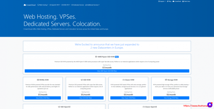 CrownCloud：$5/月 KVM-2GB/30GB/2TB/洛杉矶&德国&荷兰&亚特兰大
