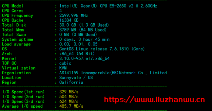 弘速云：美国圣何塞 1 核/2G/30M 带宽，首月 12.5 元，简单测评