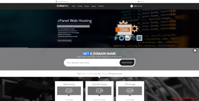 #便宜#WebPlot：AMD+NVMe 系列 VPS，cPanel 面板虚拟主机，首月全部£1