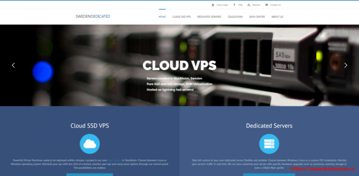 SwedenDedicated 瑞典抗投诉、无版权 VPS，斯德哥尔摩机房，10€/月/KVM 架构/1CPU(fair share) /1GB 内存/40GB SSD/1Gbps 带宽/ 2T 月流量(out)