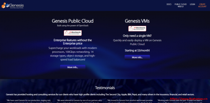 Genesishosting：美国芝加哥云服务器，OpenStack 虚拟架构，1 核 1G 内存 5TB 月流量 width=