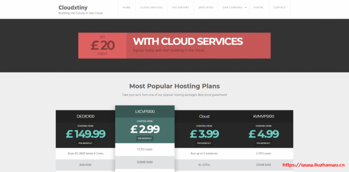 Cloudxtiny：英国便宜 VPS 服务器 5 折促销，G 口带宽双核 2G 内存 40G SSD 硬盘带 2 个 IP 仅£4/月