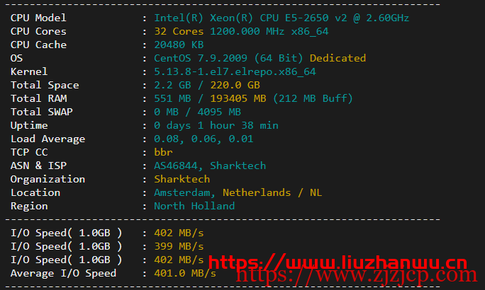 sharktech：荷兰机房 1Gbps 带宽不限流量服务器简单测评