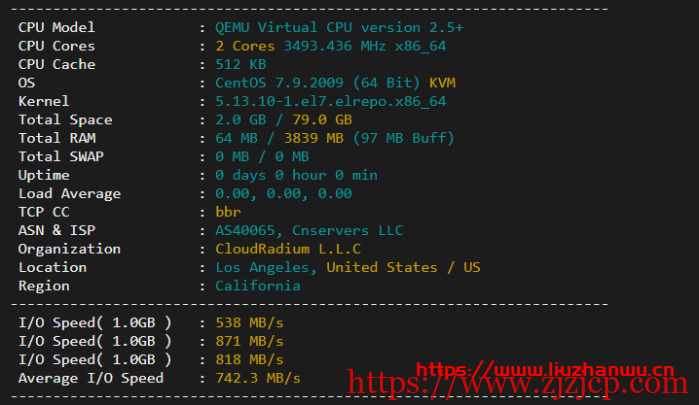 cloudpowerall：1 核/2G/40G NVMe/2000G/10Mbps/洛杉矶三网 CN2 GIA/月付.99 新出特价套餐，附测评