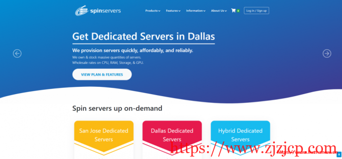 SpinServers：美国高配服务器 4 路 e5-4640v2(40 核/80 线程)、768G 内存、4*1.6TSSD、10Gbps 带宽/$499/月
