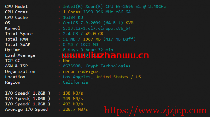ion cloud:洛杉矶数据中心 VPS 简单测评 ion cloud:洛杉矶数据中心 VPS 简单测评