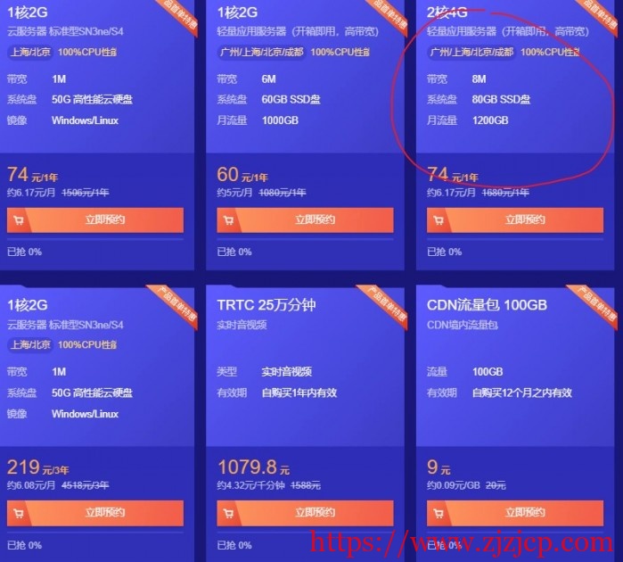 腾讯云：2 核、4G 内存、80GB SSD 空间、8Mbps 带宽的 VPS，年付 79 元