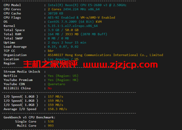 华纳云：cn2 gia+AS9929，美国云服务器简单测评
