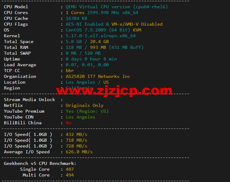 搬瓦工：DC4 MCOM（USCA_4）美国洛杉矶 Multacom 机房直连线路，简单测评