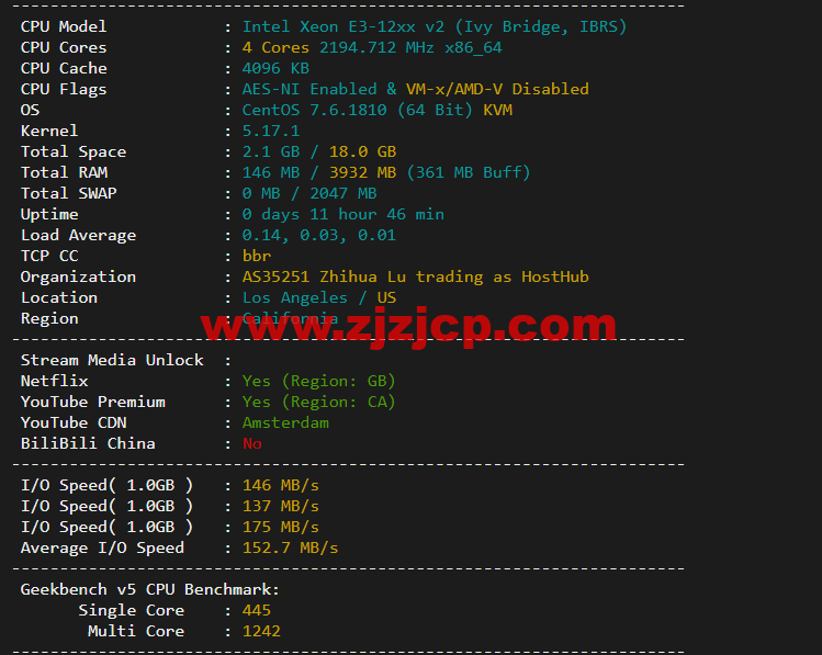 稳爱云：美国 cera 大宽带，联通 AS4837 线路，1 核/1G 内存/20G 硬盘/500G 流量/200M 带宽，月付 30 元起