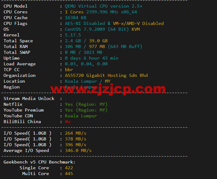 博鳌云：马来西亚 VPS，1 核 1G/40GB SSD，10M CN2 高品质带宽 ，月付 100 元起，附简单测评
