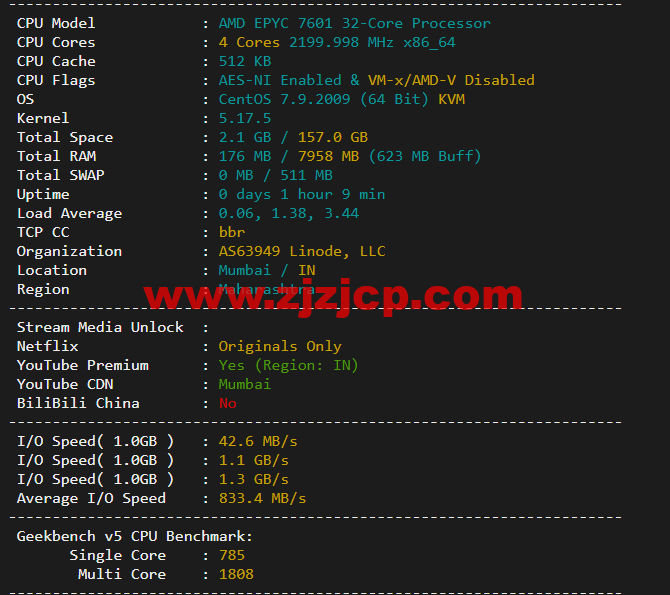 Linode：印度孟买机房简单测评，附最新优惠码 - 新用户注册赠送 0 美金免费账户余额