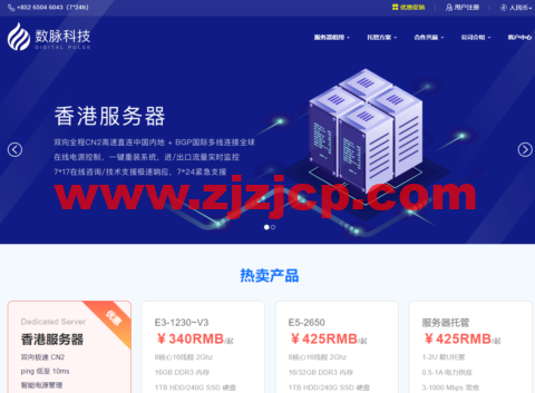数脉科技：香港物理机，E3-1230v2/16G/1T HDD/3IP/香港/月付￥242 起，可选 BGP、CN2、华为专线