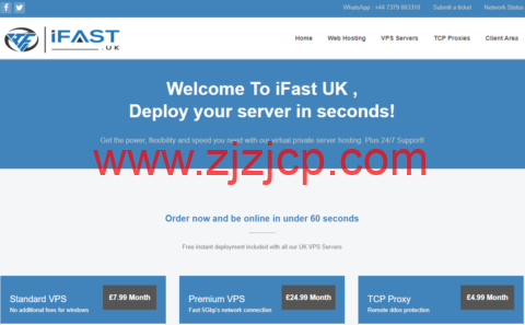 ifast.uk：英国 vps，首月 5 折优惠，1 核/1G 内存/30G SSD 硬盘/1TB 流量/2Gbps 带宽，£3.99/月起