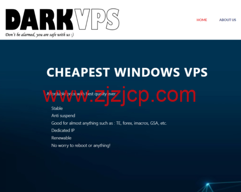 DarkVPS：便宜 windows vps，加拿大机房，1 核/1GB 内存/30GB SSD 硬盘/不限流量/100Mbps 带宽，$4/月起