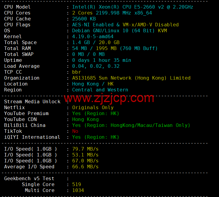 CMIVPS:香港 VPS,1 核/1G 内存/10GB SSD/500G 流量/50Mbps 带宽,月付.5,简单测评 CMIVPS:香港 VPS,1 核/1G 内存/10GB SSD/500G 流量/50Mbps 带宽,月付.5,简单测评
