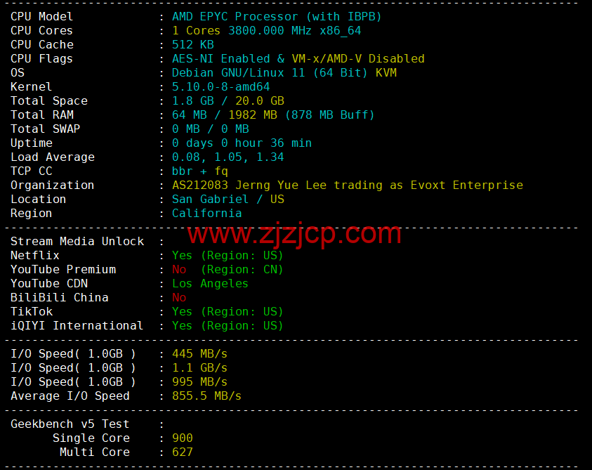 Evoxt:美国 VPS 云服务器,1 核/512MB 内存/5G 硬盘/500G 流量,https://www.zjzjcp.com/wp-content/uploads/2022/10/31/20221031_635ee69207e9d.png.99 /月起,原生 ip,解锁 tiktok,Netflix,Disney+,简单测评 Evoxt:美国 VPS 云服务器,1 核/512MB 内存/5G 硬盘/500G 流量,.99 /月起,原生 ip,解锁 tiktok,Netflix,Disney+,简单测评