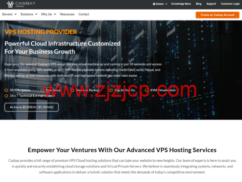 Casbay: 马来西亚 VPS/云服务器, 100Mbps 带宽，不限流量，月付 .59