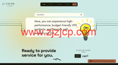 Faconhost：洛杉矶 9929 线路，1 核/1GB/15GB NVMe/500GB@300Mbps 带宽，£17.5/年