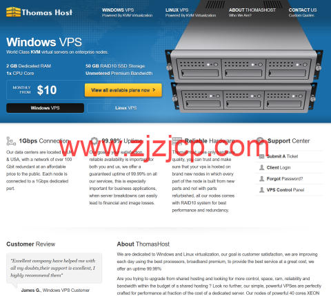 ThomasHost：美国和欧洲 vps，1Gbps 带宽不限流量，$8.5/月起，可选纽约/达拉斯/欧洲等机房