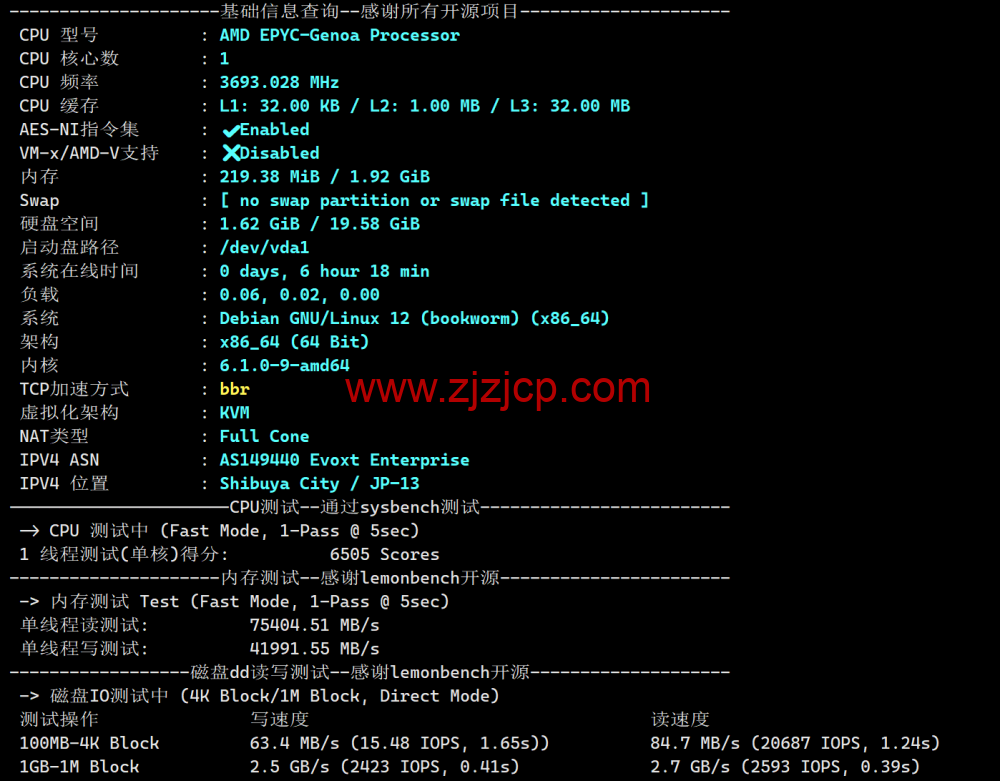 Evoxt:日本东京数据中心,1Gbps 带宽,https://www.zjzjcp.com/wp-content/uploads/2024/07/13/20240713_6692b3acf3c35.png.8/月起,简单测评 Evoxt:日本东京数据中心,1Gbps 带宽,.8/月起,简单测评