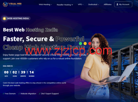 VisualWebTechnologies：洛杉矶 vps，4 核/4GB/100GB SSD/2TB@1Gbps 带宽，$8.5/月