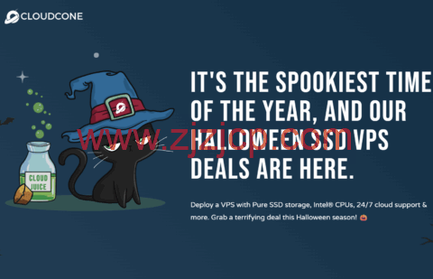 #万圣节促销#CloudCone：1 核/1GB/14GB SSD/3TB@1Gbps 带宽，$16.99/年，可选洛杉矶/圣路易斯机房