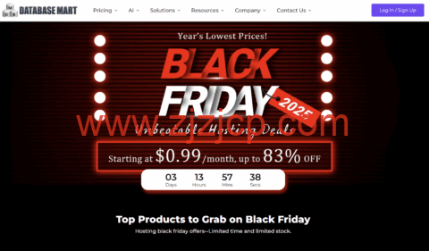 Database Mart：黑五优惠加码，促销款升级，VPS/独服/GPU 服务器循环折扣低至 2 折，$0.99/月起