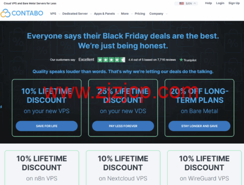 #黑五狂欢#Contabo：VPS 立减 25%，独立服务器年付立减 20%，可选日本/新加坡/美国/德国/英国/澳大利亚等 9 个机房