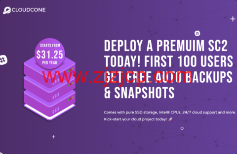 CloudCone：洛杉矶 SC2 云服务器，3 核/2GB/60GB SSD/4TB@1Gbps 带宽，年付 31 美元起