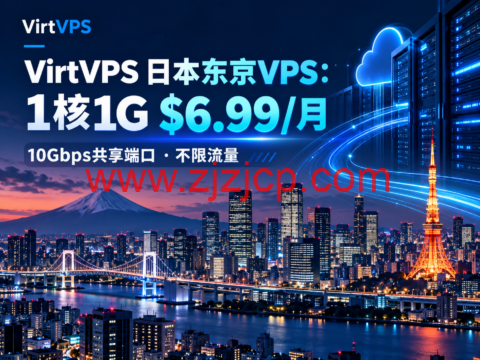 VirtVPS 日本东京VPS:1核1G $6.99/月,10Gbps共享端口、不限流量-主机之家测评